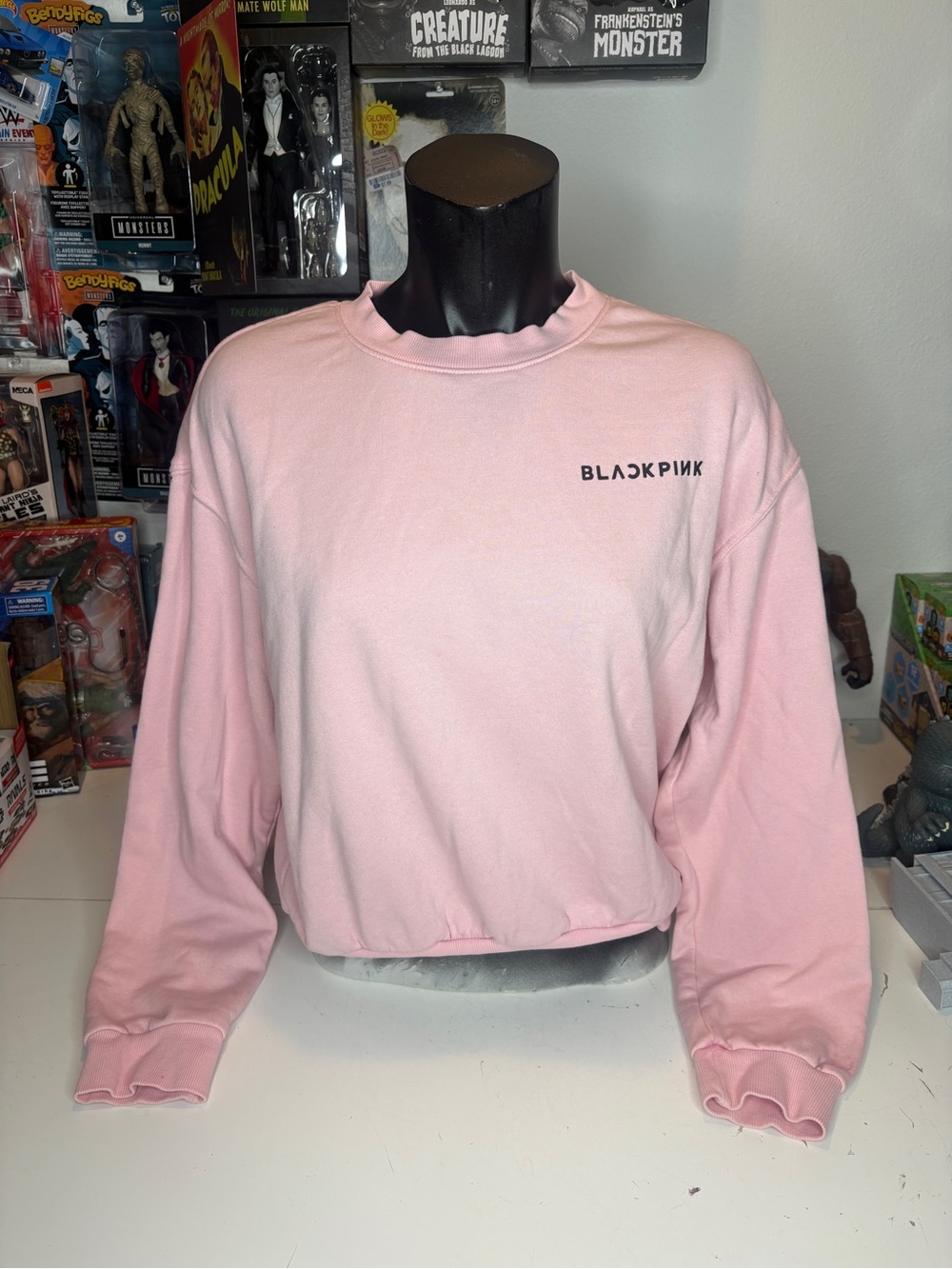 H&M Pink BLACKPINK Cropped Crewneck Sweatshirt